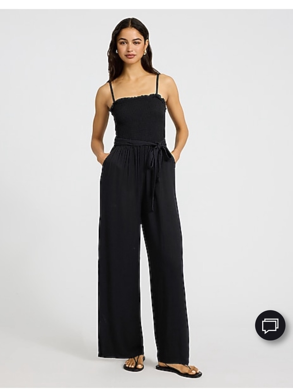 Square Neck Tie Waist Split Hem
Jumpsuit with Pockets
